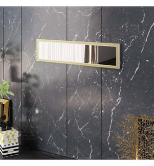 Bianco, Specchio A Parete, 22X90X2 cm, Piastra Di Particelle Rivestita Con Melamina
