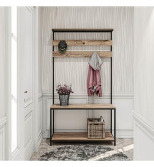 Nero, Pino, Supporto Per Il Guardaroba, 192X105X40 cm, Piastra Di Particelle Con Rivestimento Melamina