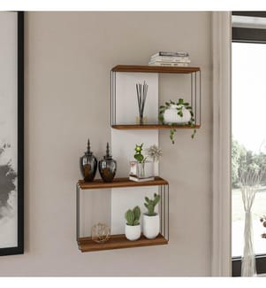 Pino, Mensole A Parete, 96X65X19 cm, Piastra Di Particelle Con Rivestimento A Melamina