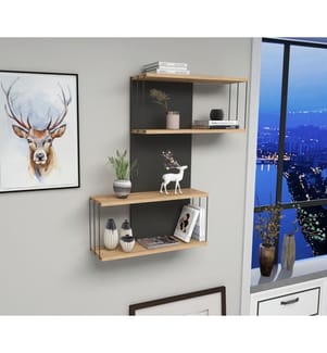 Antracite, Pino, Mensole A Parete, 96X65X19 cm, Piastra Di Particelle Con Rivestimento Melamina
