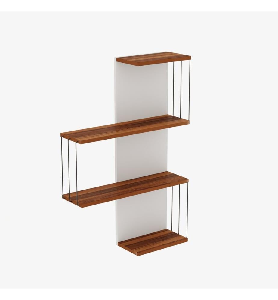 Etagère murale, noyer, 100% panneau de particules recouvert de mélamine