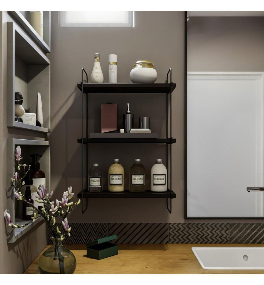 Étagère murale, anthracite, panneau de particules revêtu de 100% de mélamine