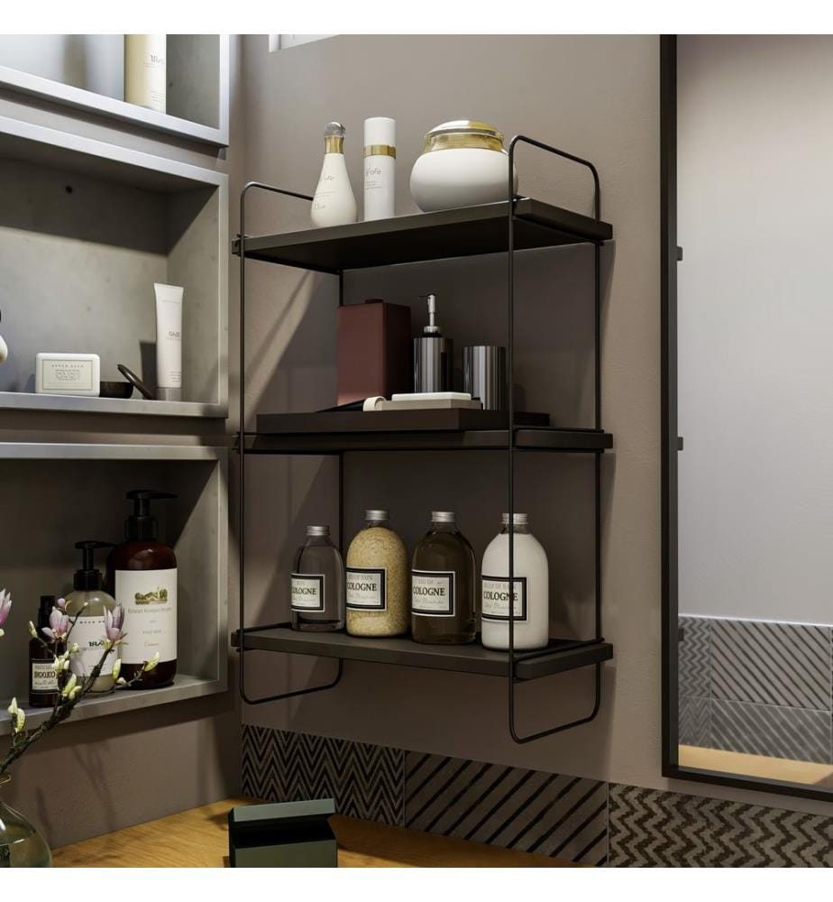 Étagère murale, anthracite, panneau de particules revêtu de 100% de mélamine
