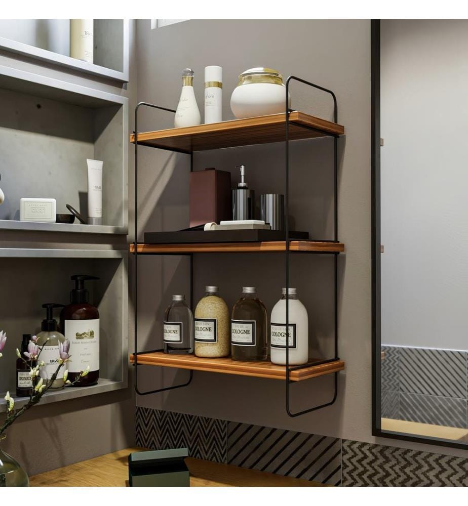 Etagère murale, noyer, 100% Melamine Particle Board