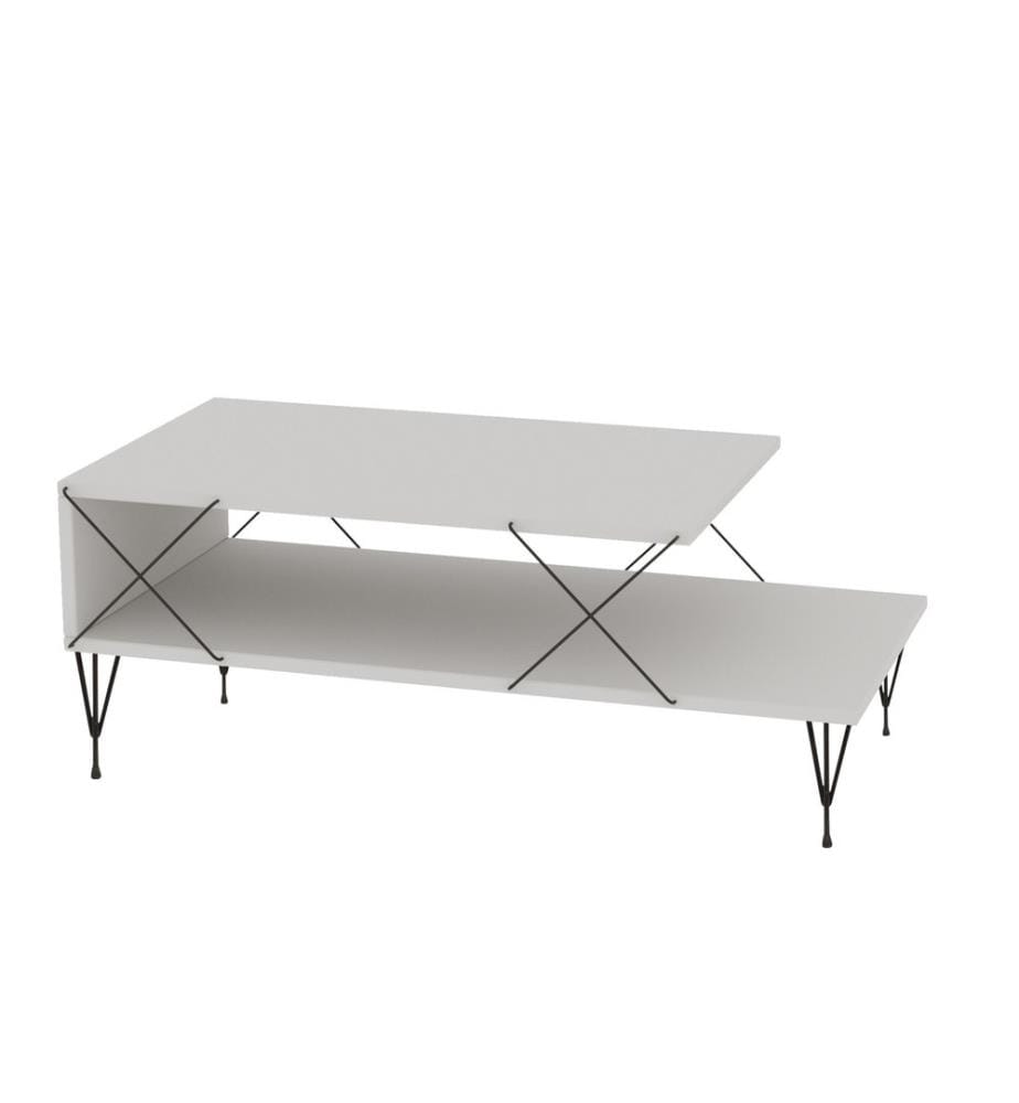 Bianco, Tavolini, Piastra Di Particelle Rivestita Con Melamina 40X100X50,
