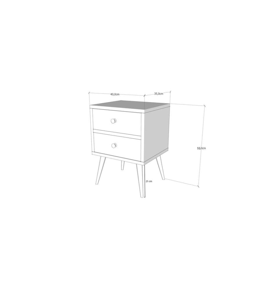 Nightstand, WhiteWalnut, Melamine Coated Particle Board