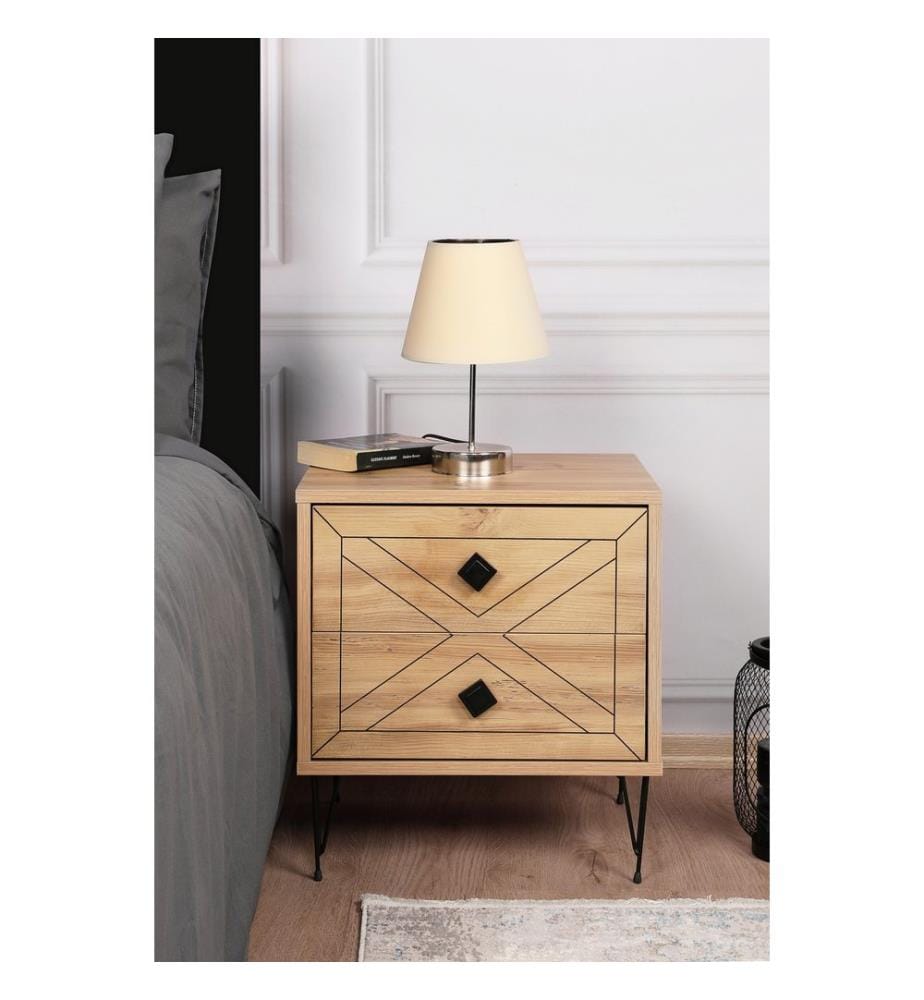 Nightstand, Pine, Melamine Coated Particle Board