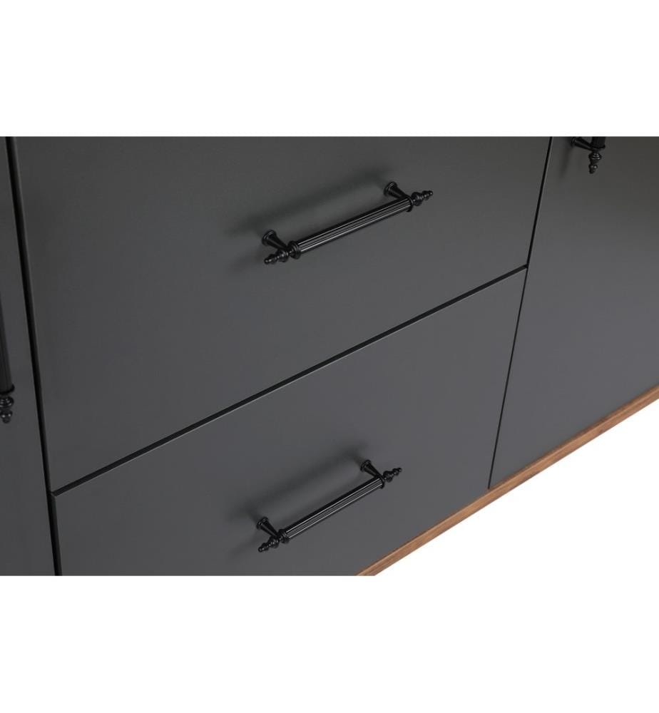 Console, WalnutAnthracite, Melamine Coated Particle Board