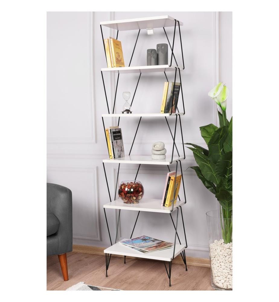 White, Scaffali, 165X48X31 cm, Piastra Di Particelle Con Rivestimento Melamina