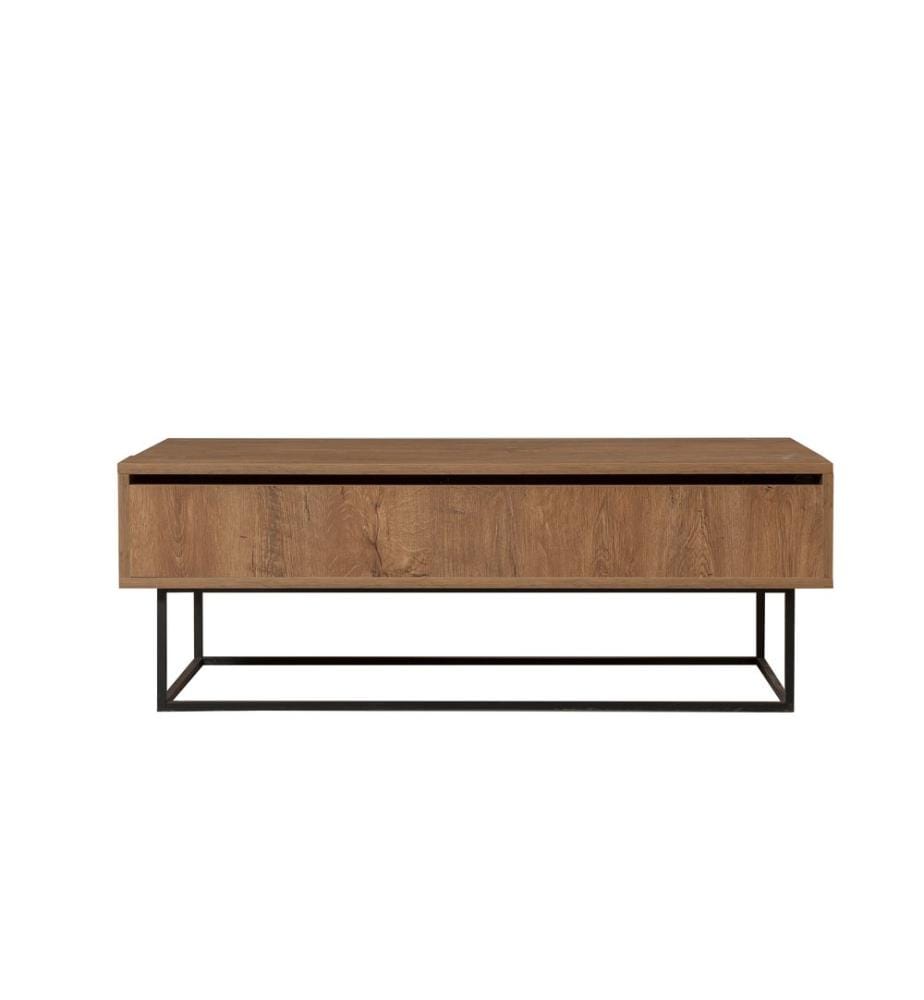 Couleur Noix, Noire, Tables Basses, 43X120X60 cm, Plaque De Particules Enrobée De Mélamine