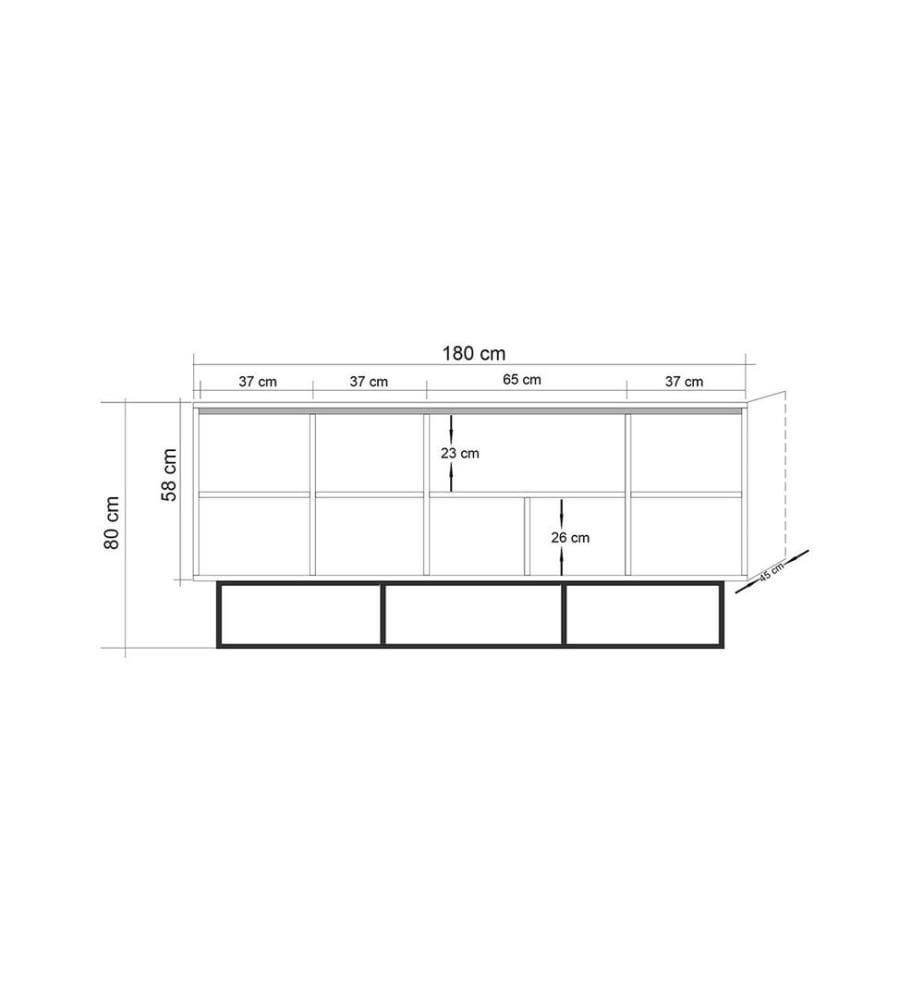 Console, Atlantic PineBlack, Melamine Coated Particle Board