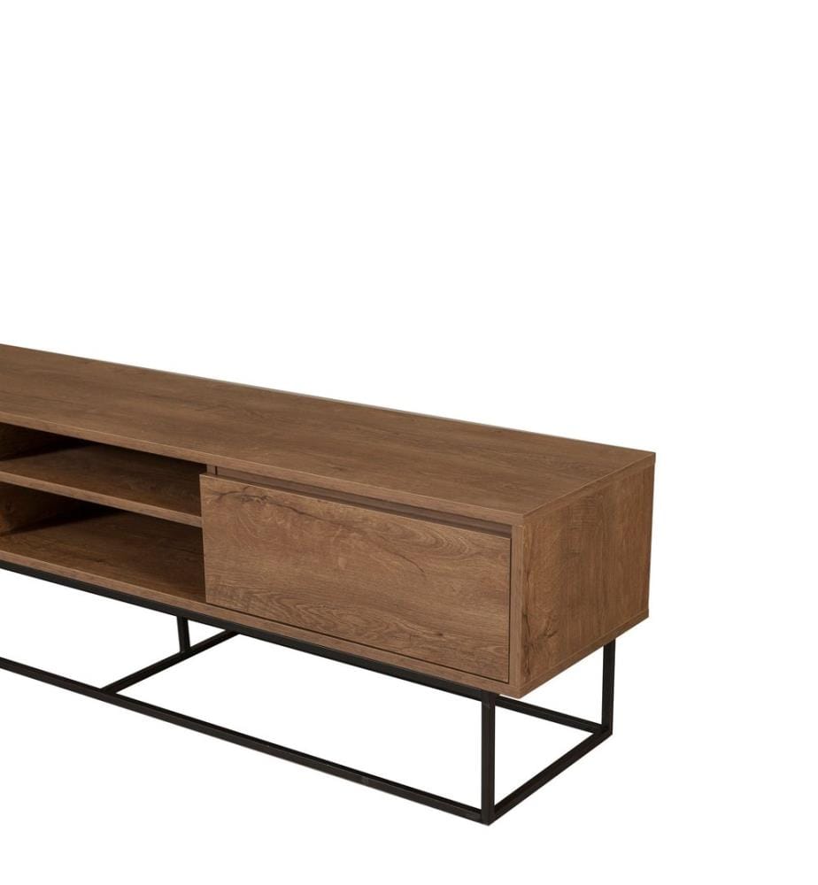 Nussbaumfarbe,Schwarz, Tv Schränke, 50X180X40 cm, Melaminbeschichtete Partikelplatte