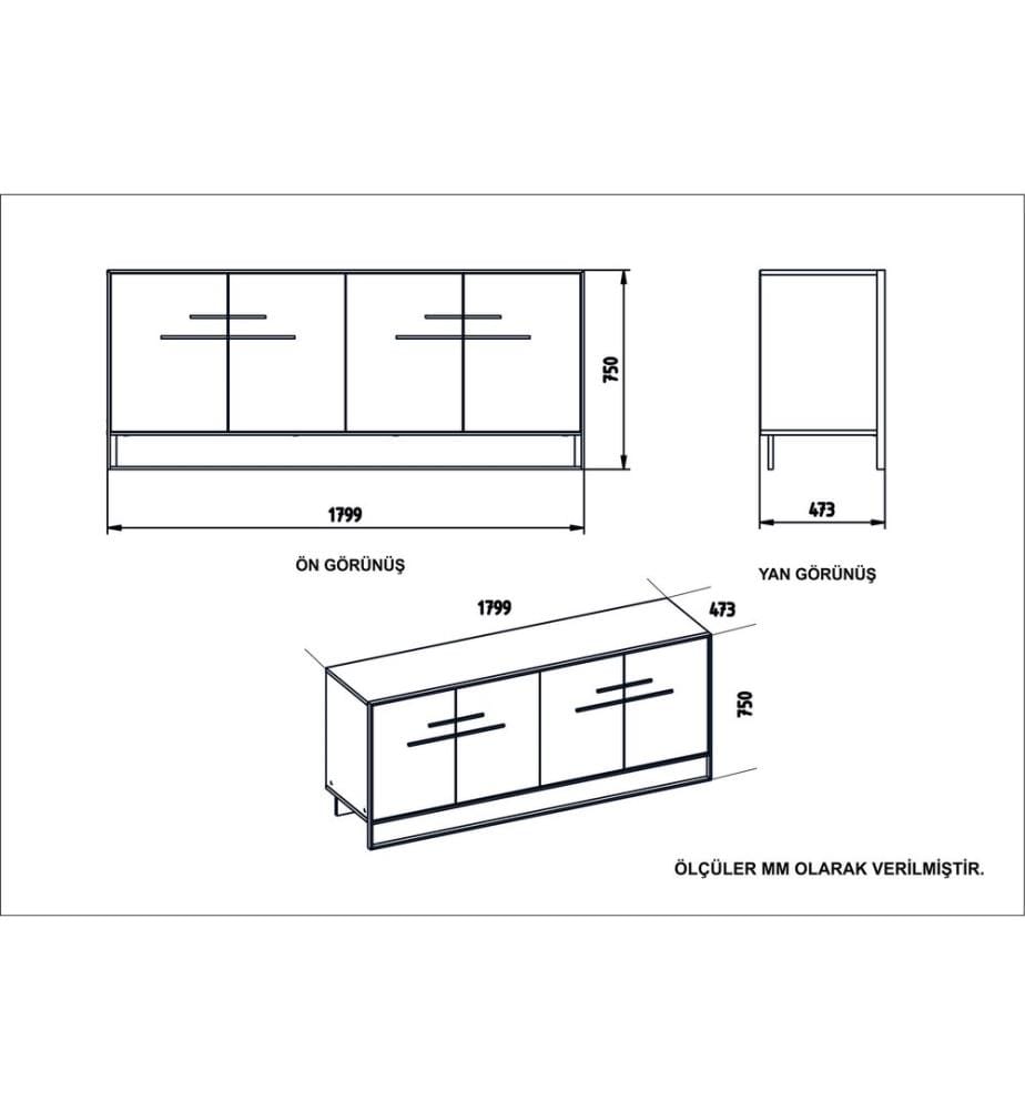 Console, GoldBlack, Melamine Coated Particle Board, Metal Gold Part