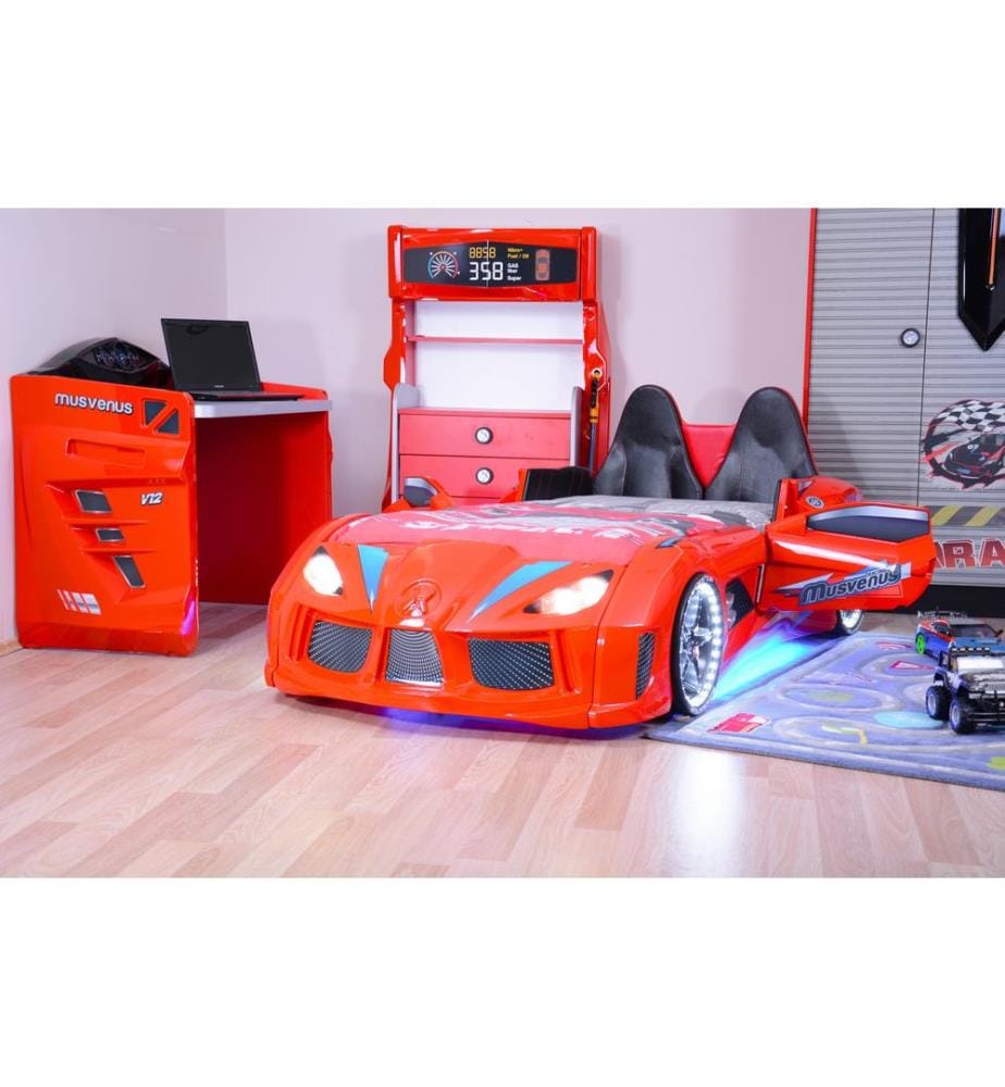 Car Bed, Multicolor, Melamine Coated Particle Board Body, ABS Outer Side