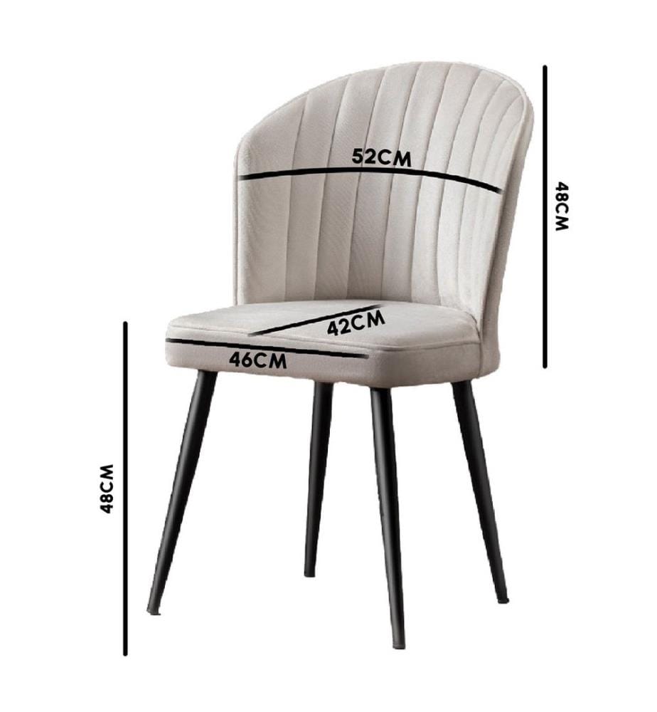 Stuhl-Set , 4 Stück, Creme, Schwarz, MDF, Stoff: Polyester