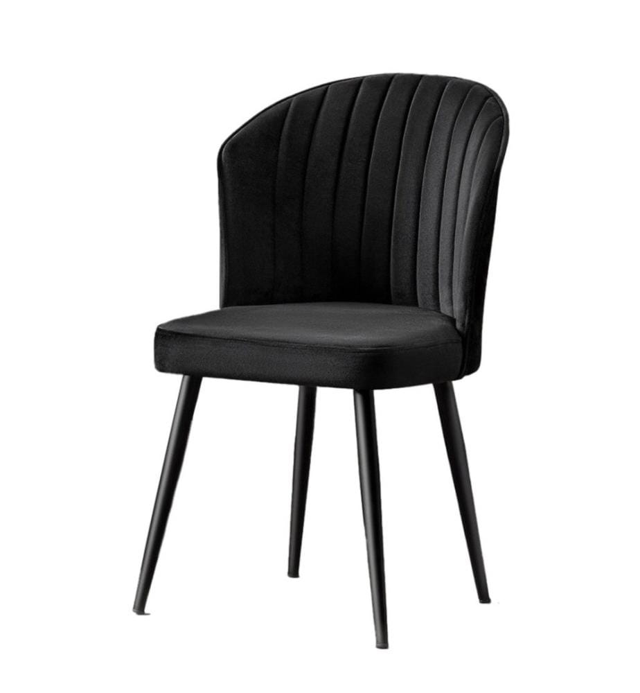 Stuhl-Set , 2 Stück, Schwarz, MDF, Stoff: Polyester