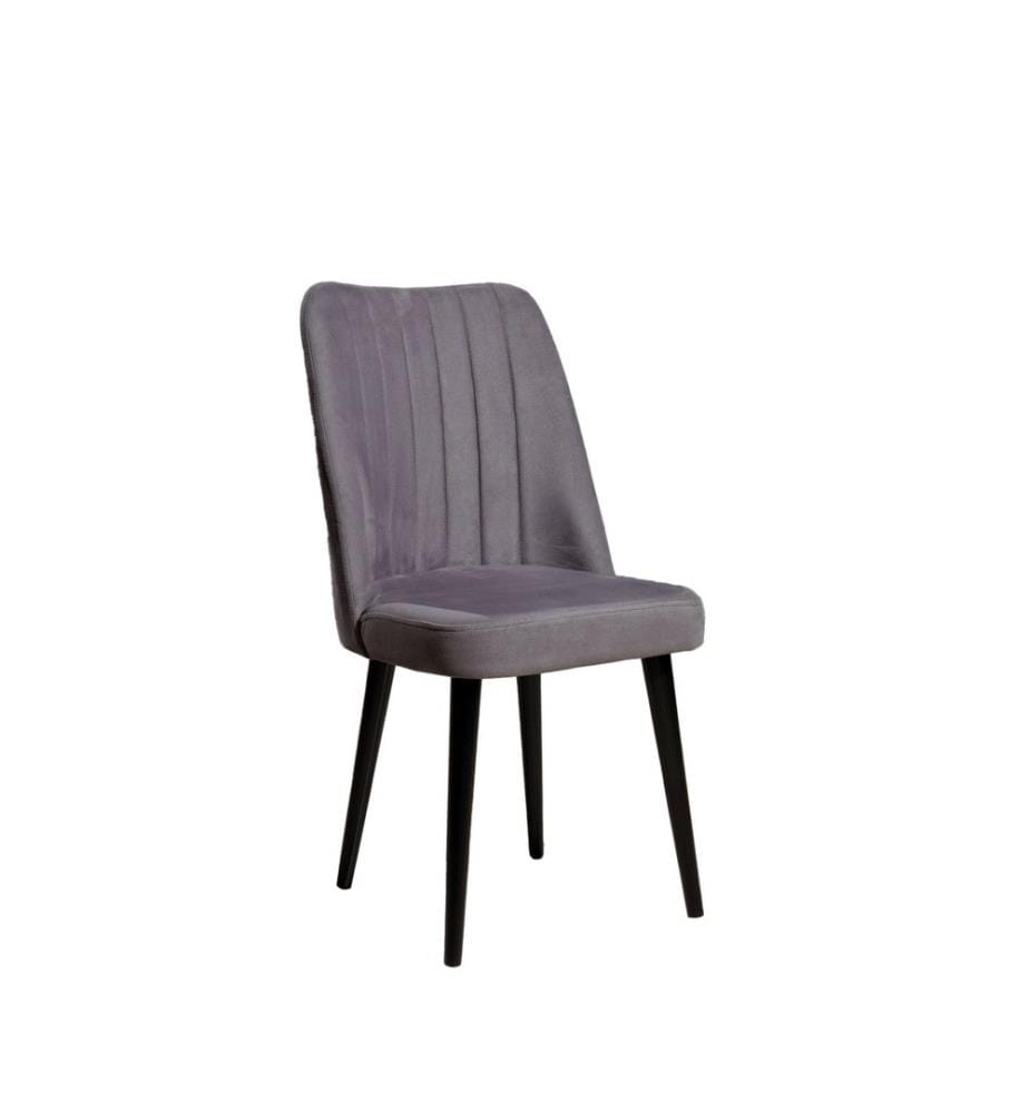 Stuhl-Set , 2 Stück, Grau, Schwarz, MDF, Stoff: Polyester