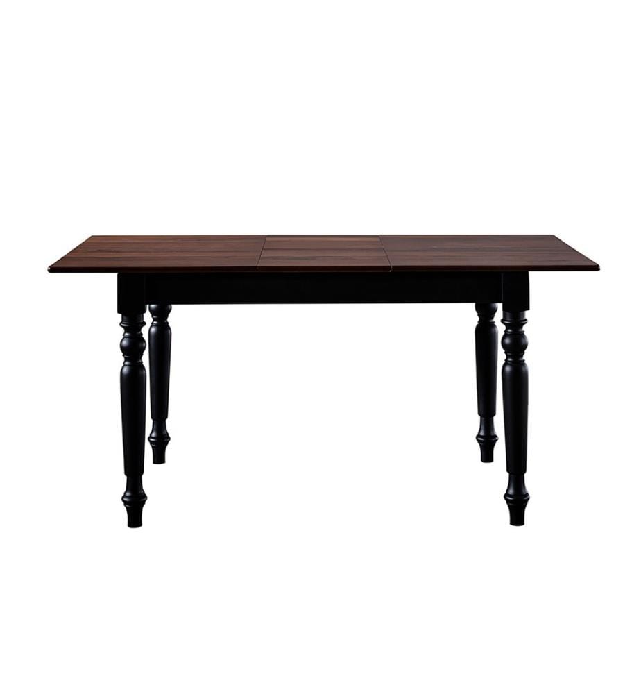 Tavolo da pranzo allungabile, bianco, noce, legno massiccio