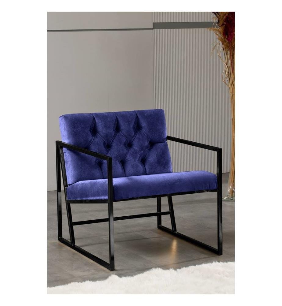 Ohrensessel, Dunkelblau, 100% Metall, Stoff: 100% Babyface