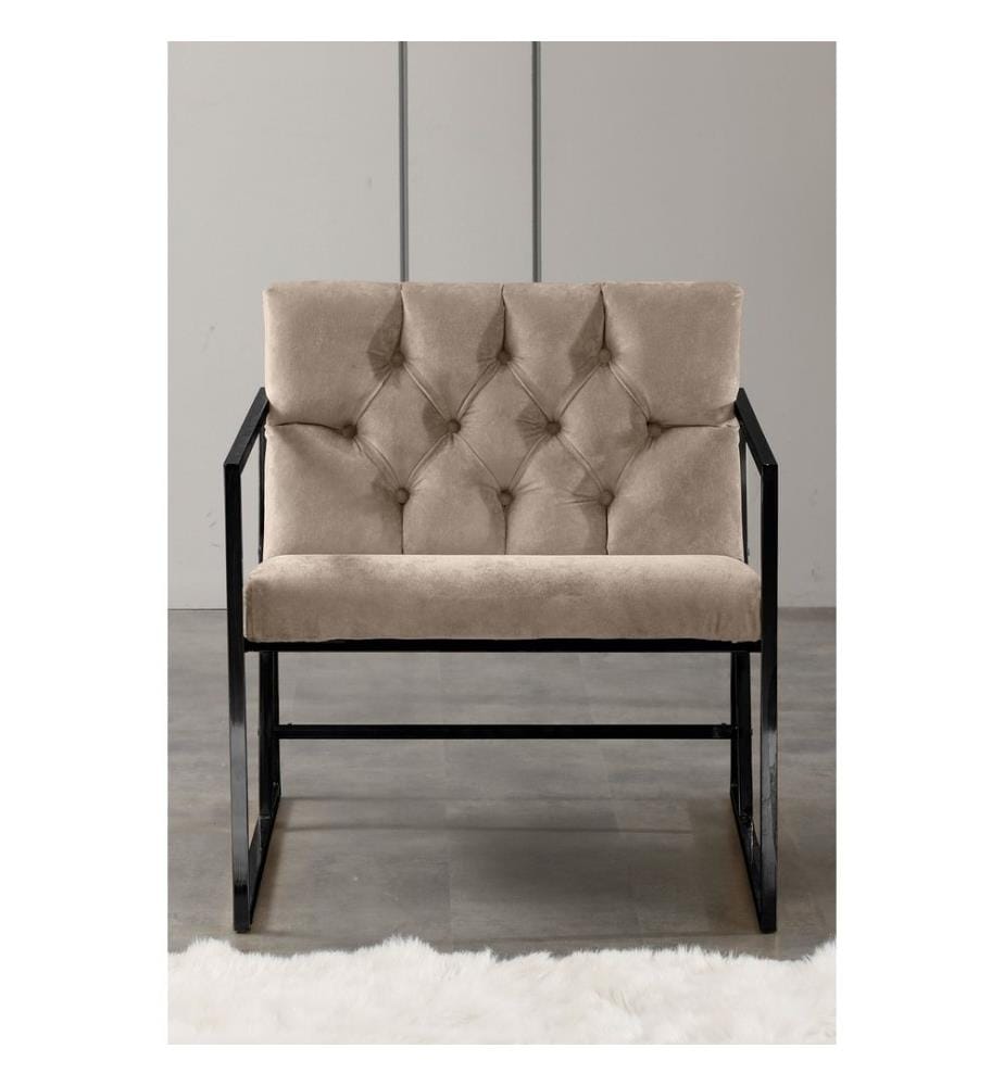 Sedia ad ala, Marrone chiaro, 100% metallo, Tessuto: 100% Babyface