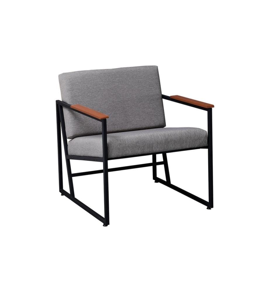 Sedia ad ala, Grigio, 100% metallo, Tessuto: 100% lino