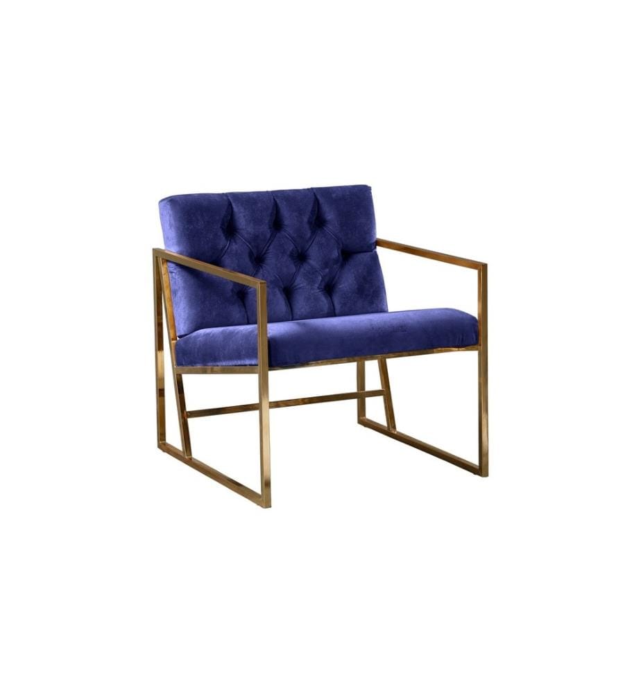 Sedia ad ala, Blu scuro, 100% metallo, Tessuto: 100% Babyface