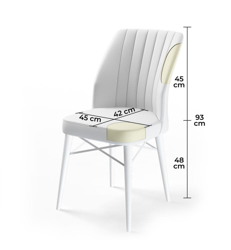 Set di sedie , 6 pezzi, Crema, Bianco, Struttura: Metallo, Tessuto: Babyface