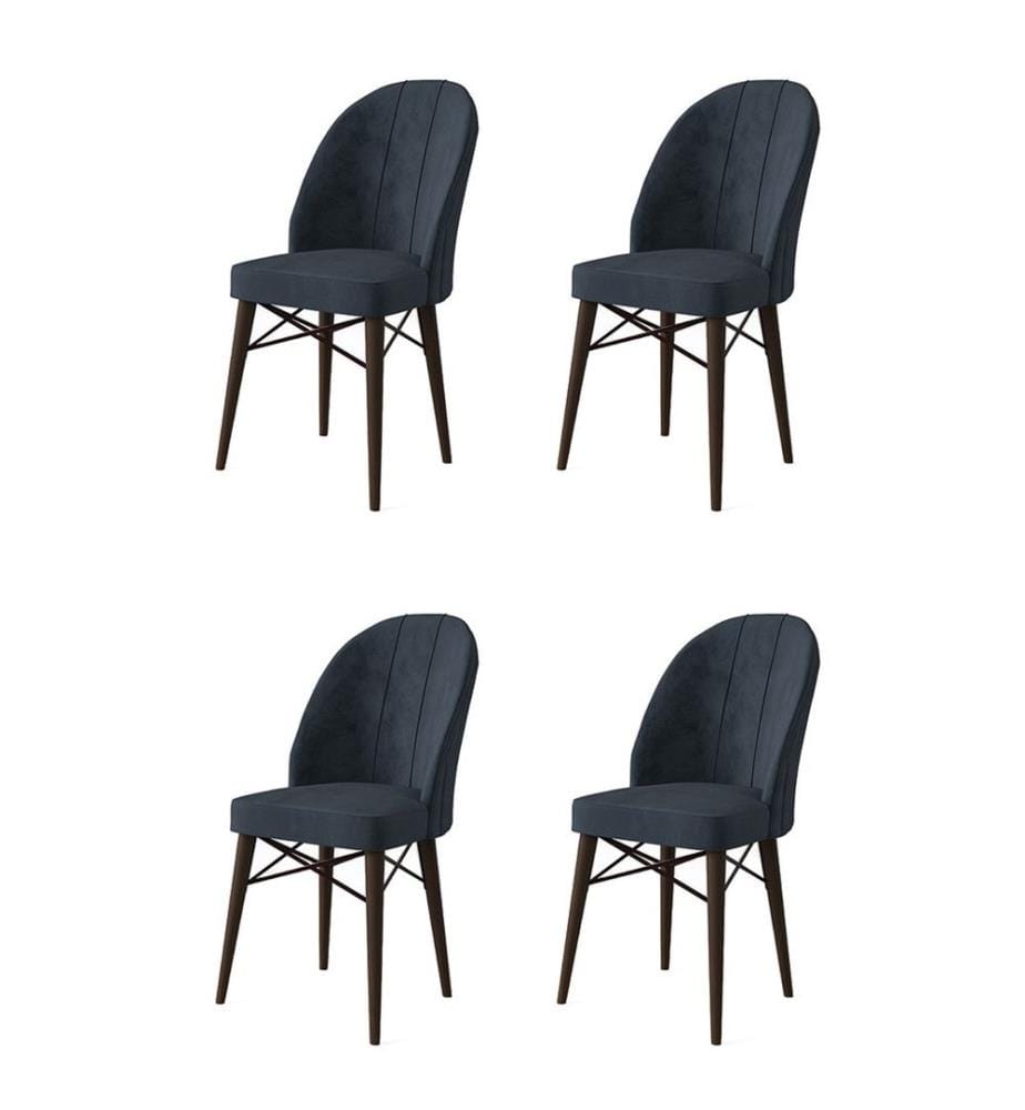 Set di sedie , 4 pezzi, Antracite, Marrone, Struttura: Metallo, Tessuto: Babyface