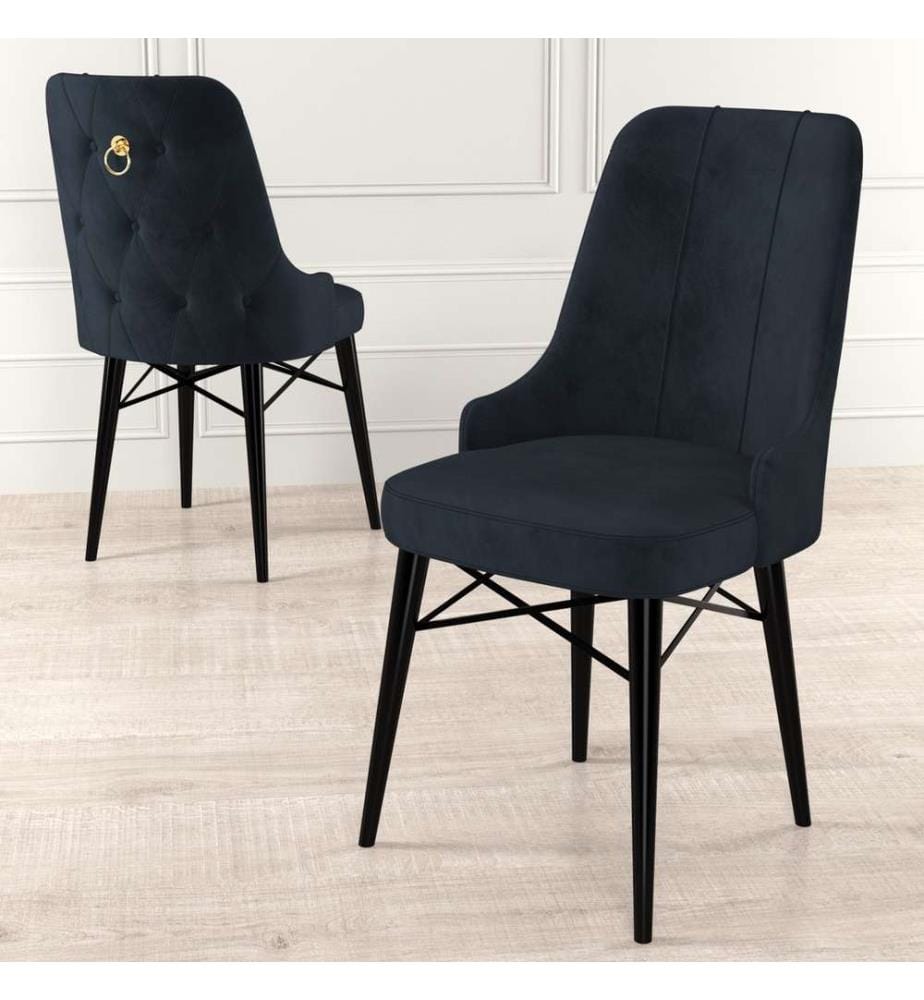 Set di sedie , 6 pezzi, Antracite, Nero, Struttura: Metallo, Tessuto: Babyface