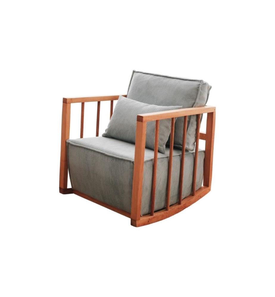 Sedia ad ala, Blu, Struttura: 100% Legno, Tessuto: Babyface