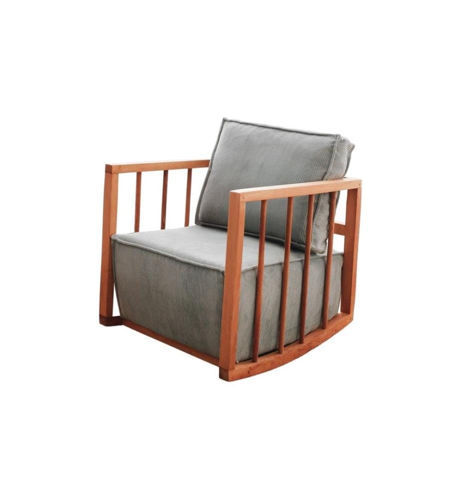 Sedia ad ala, Blu, Struttura: 100% Legno, Tessuto: Babyface