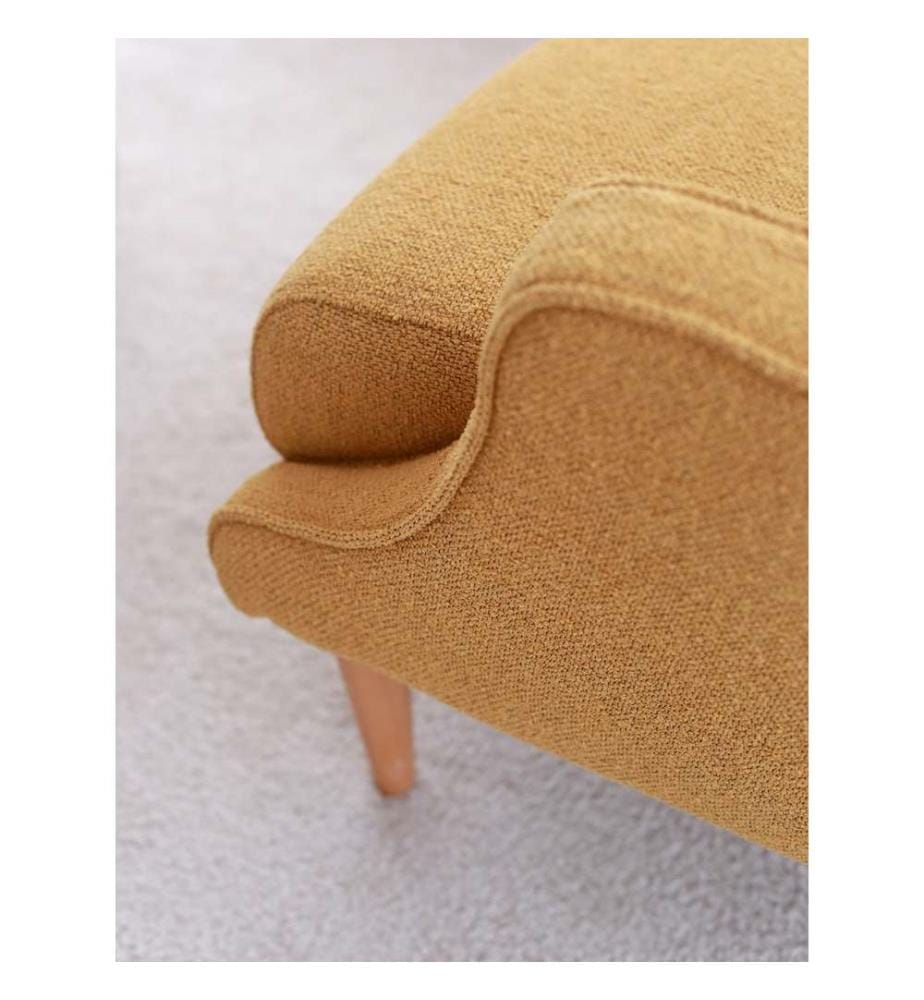 Sedia ad ala, Senape, Struttura: 100% Legno, Tessuto: Teddy