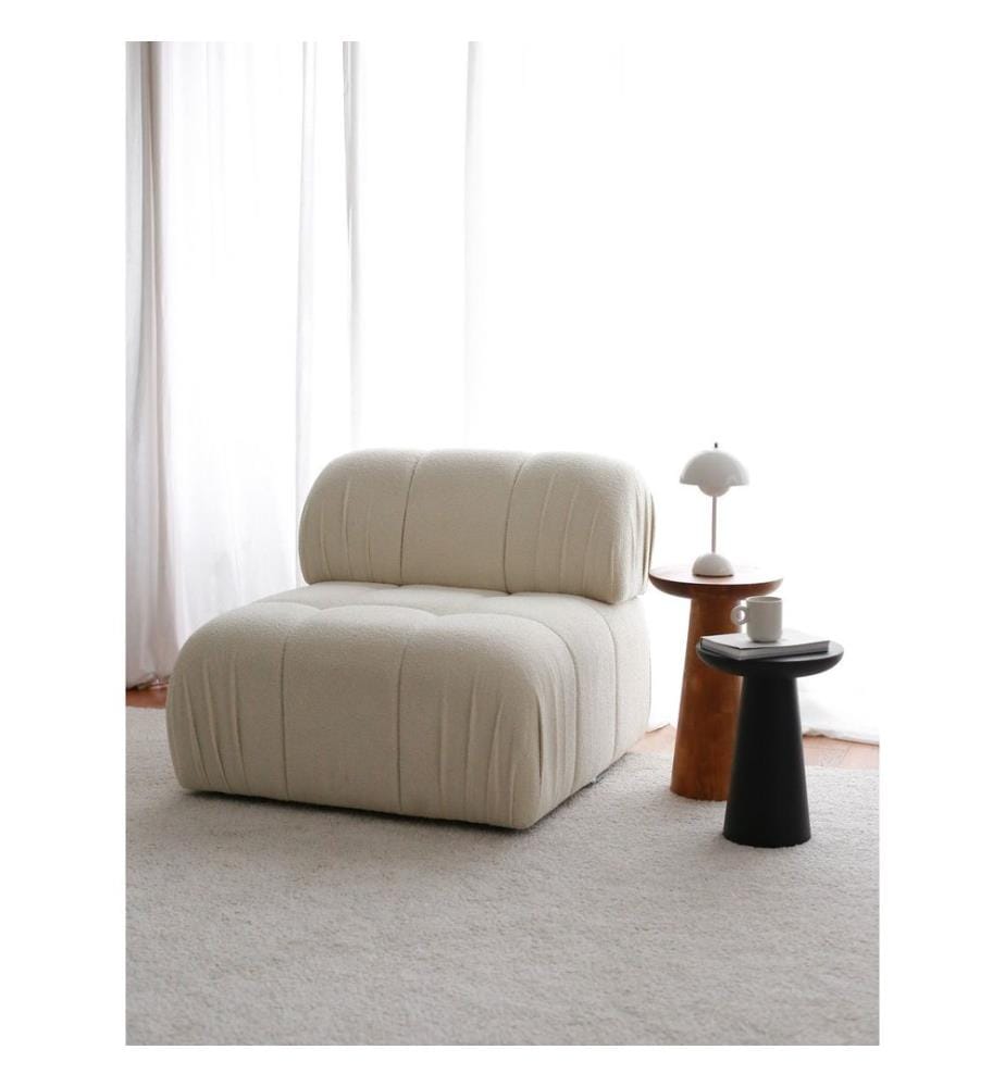 Wing Chair, White, Frame: 100% Hornbeam, Fabric: 100% Teddy
