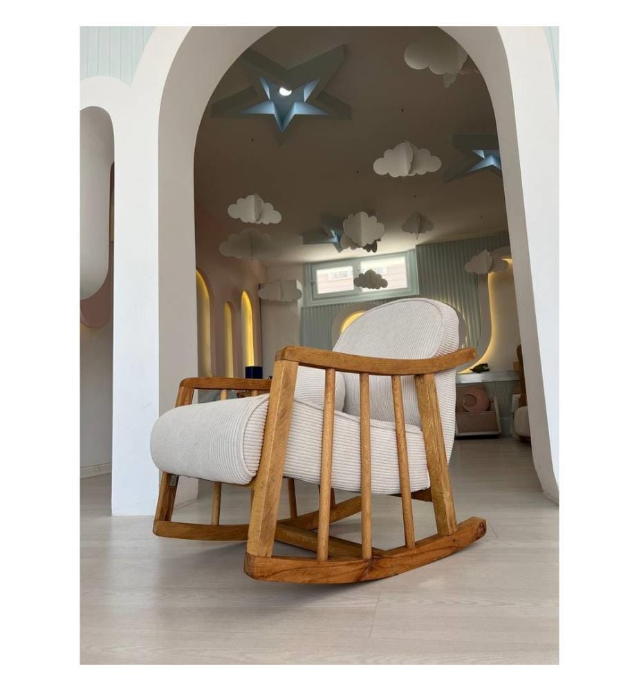 Sedia ad ala, Bianco, Struttura: 100% legno di carpino, tessuto: 100% poliestere