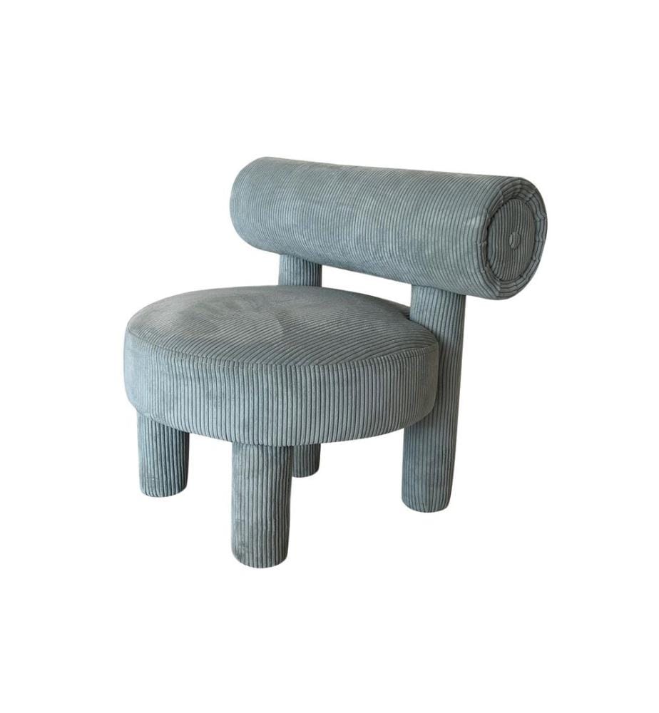 Wing Chair, Blue, Structure : 100% bois de charme, tissu : 100% polyester