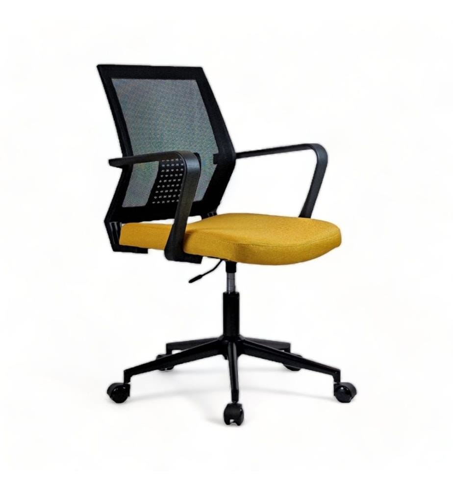 Sedia da ufficio, Giallo, Rivestimento: Poliestere