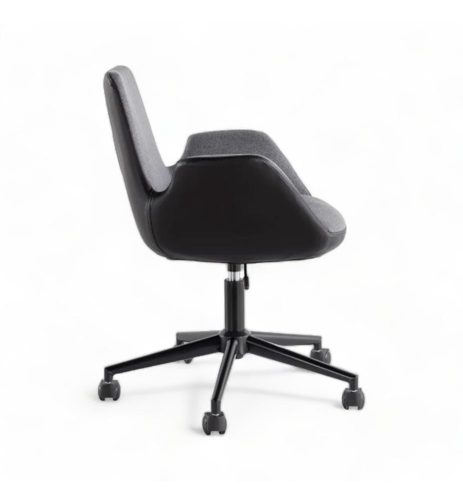 Chaise de bureau, Black, Anthracite, Upholstery : polyester, pieds en métal