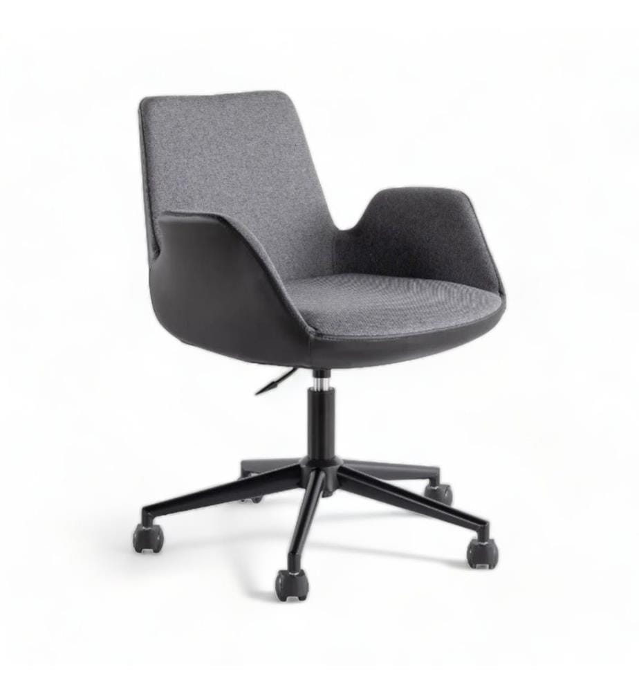 Chaise de bureau, Black, Anthracite, Upholstery : polyester, pieds en métal