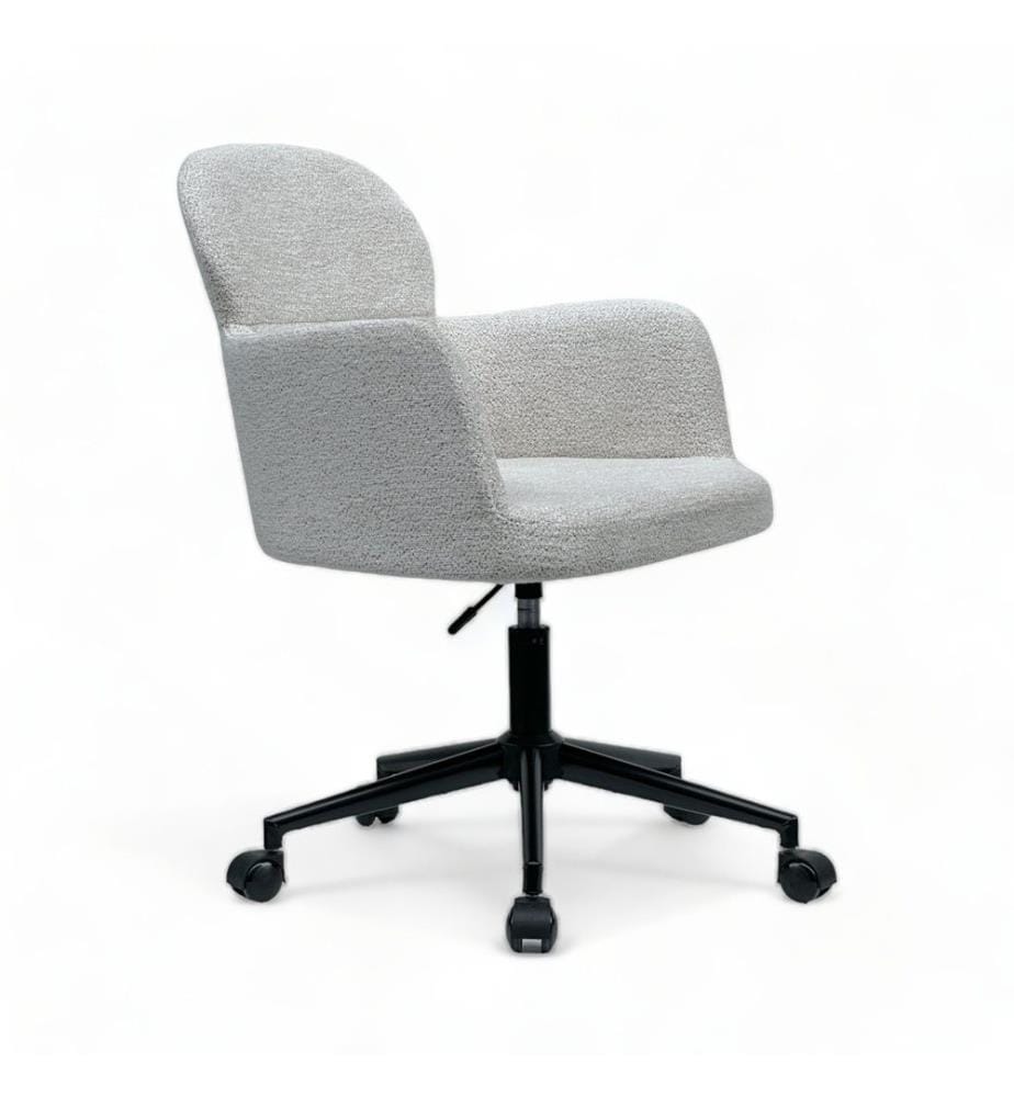 Sedia da ufficio, Bianco, Rivestimento: Tessuto, Gambe in metallo