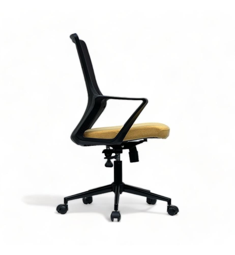 Chaise de bureau, jaune, rembourrage : Polyester