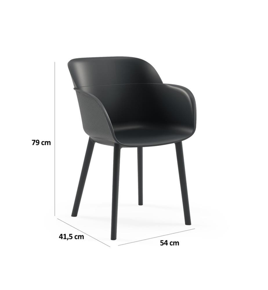 Ensemble de chaises, 2 pièces, Anthracite, 100% polypropylène