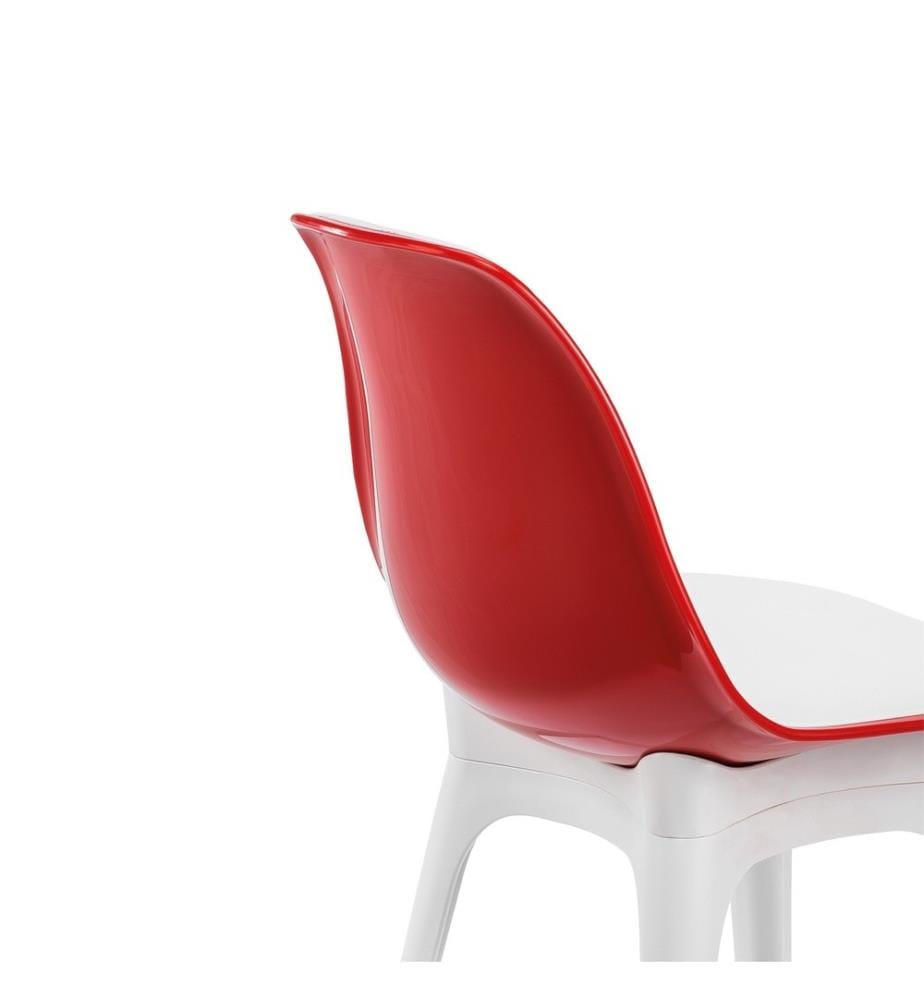 Stuhl-Set , 2 Stück, Rot, Weiss, 100% Polypropylen