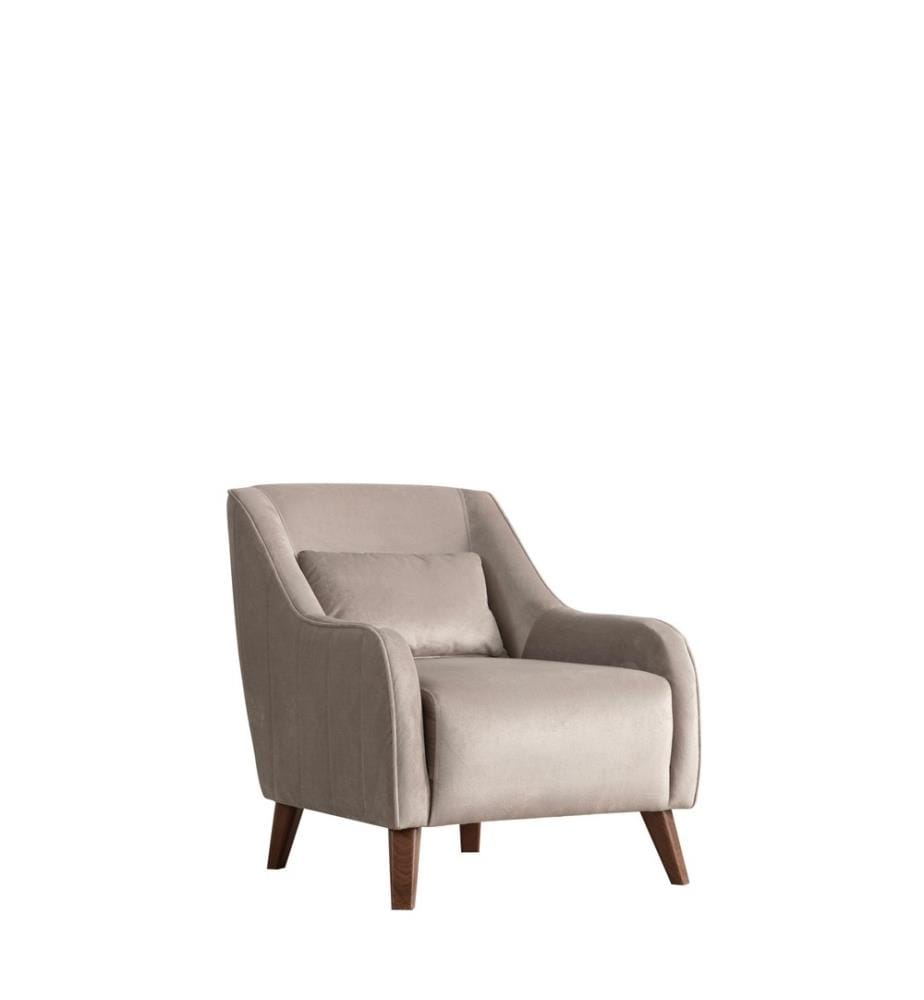 Sedia ad ala, Grigio chiaro, Struttura: Legno di faggio - truciolato, Tessuto: 100% Poliestere