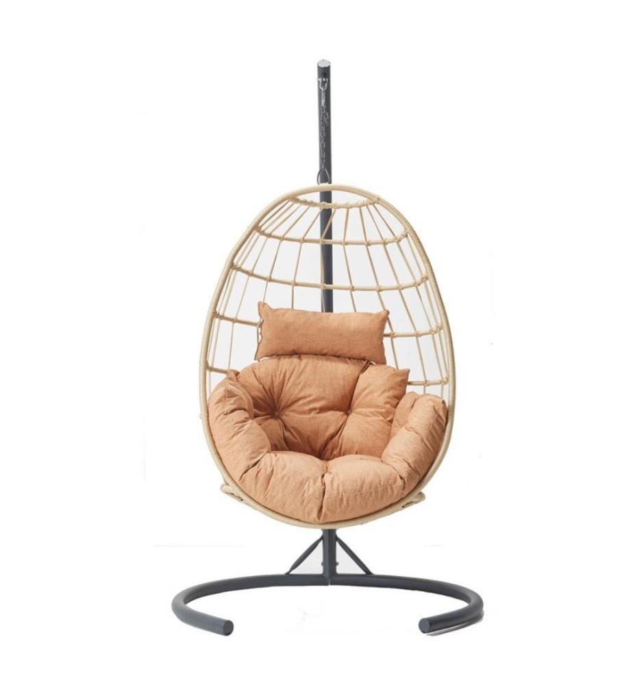 Garden Single Swing Chair, Creme Cappuccino, Metallgestell, Polyestergewebe