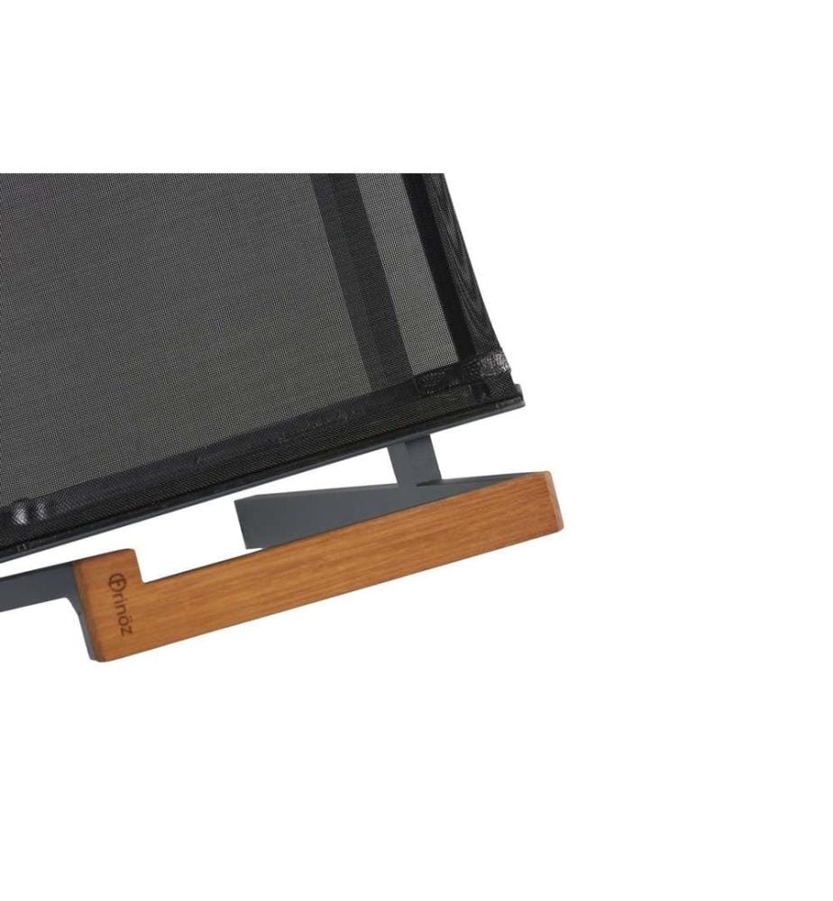 Set di sedie da giardino, 6 pezzi, grigio nero, Aliminium