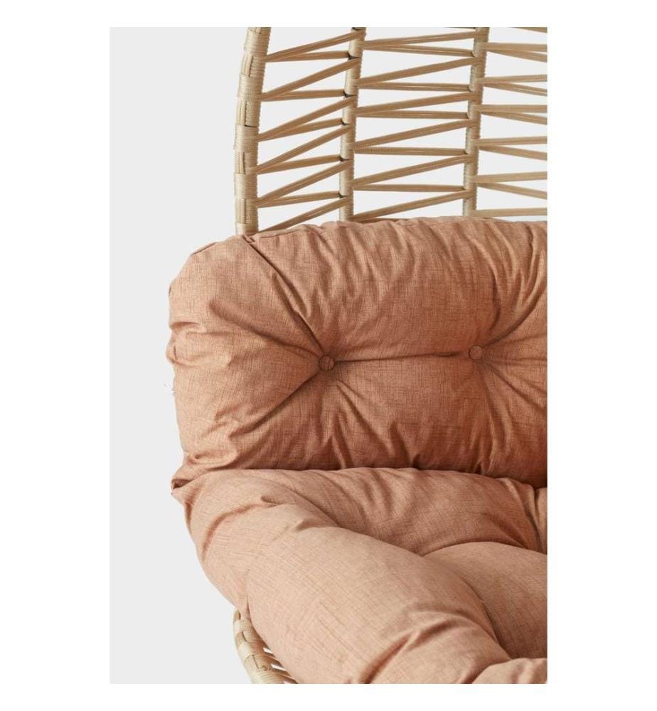 Sedia a dondolo da giardino, beige nero, metallo, portata 150 kg