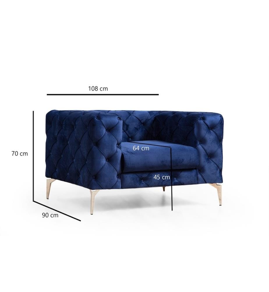Sedia ad ala, blu navy, struttura in legno di faggio e truciolato, tessuto in poliestere