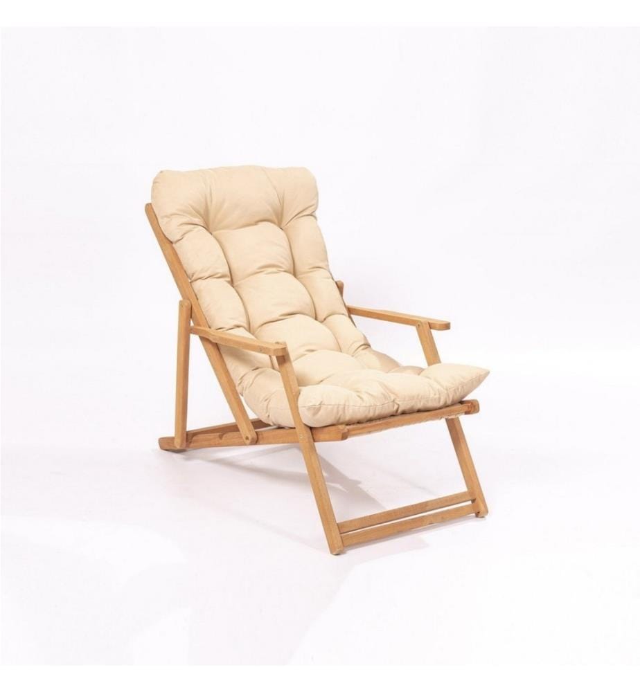 Sedia da giardino, Marrone Crema, Legno di faggio, Senza verniciatura