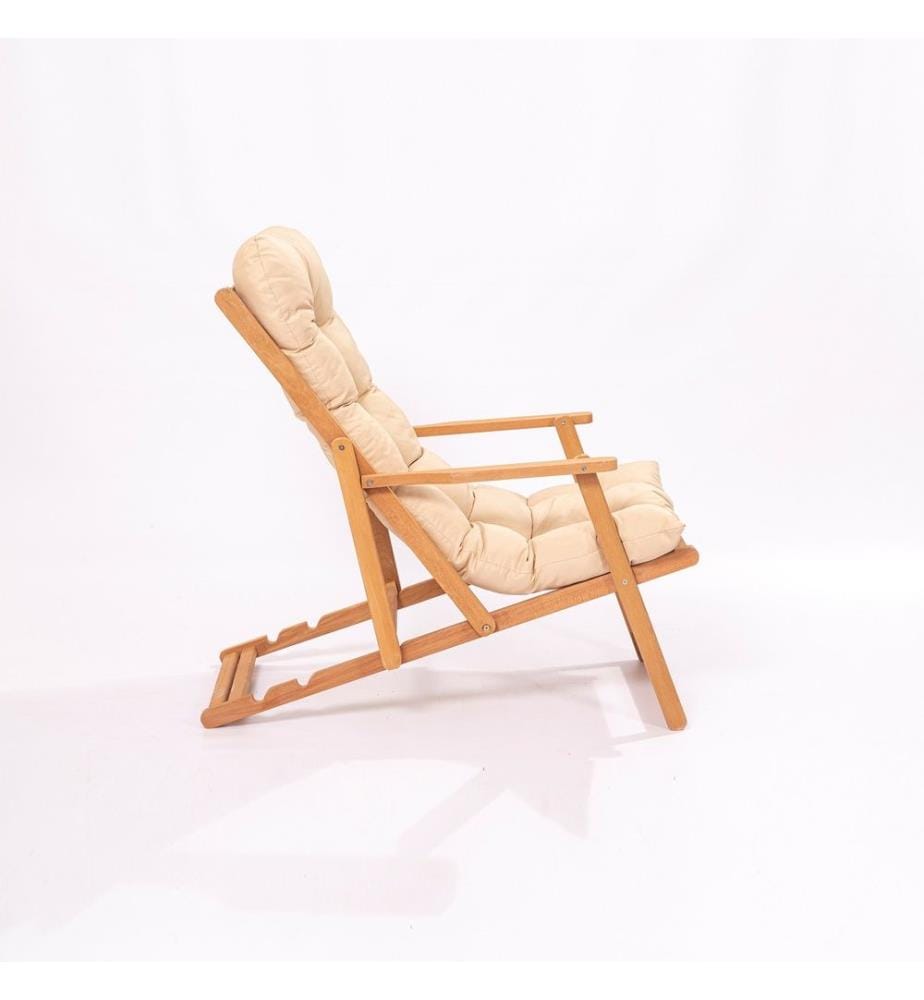 Sedia da giardino, Marrone Crema, Legno di faggio, Senza verniciatura