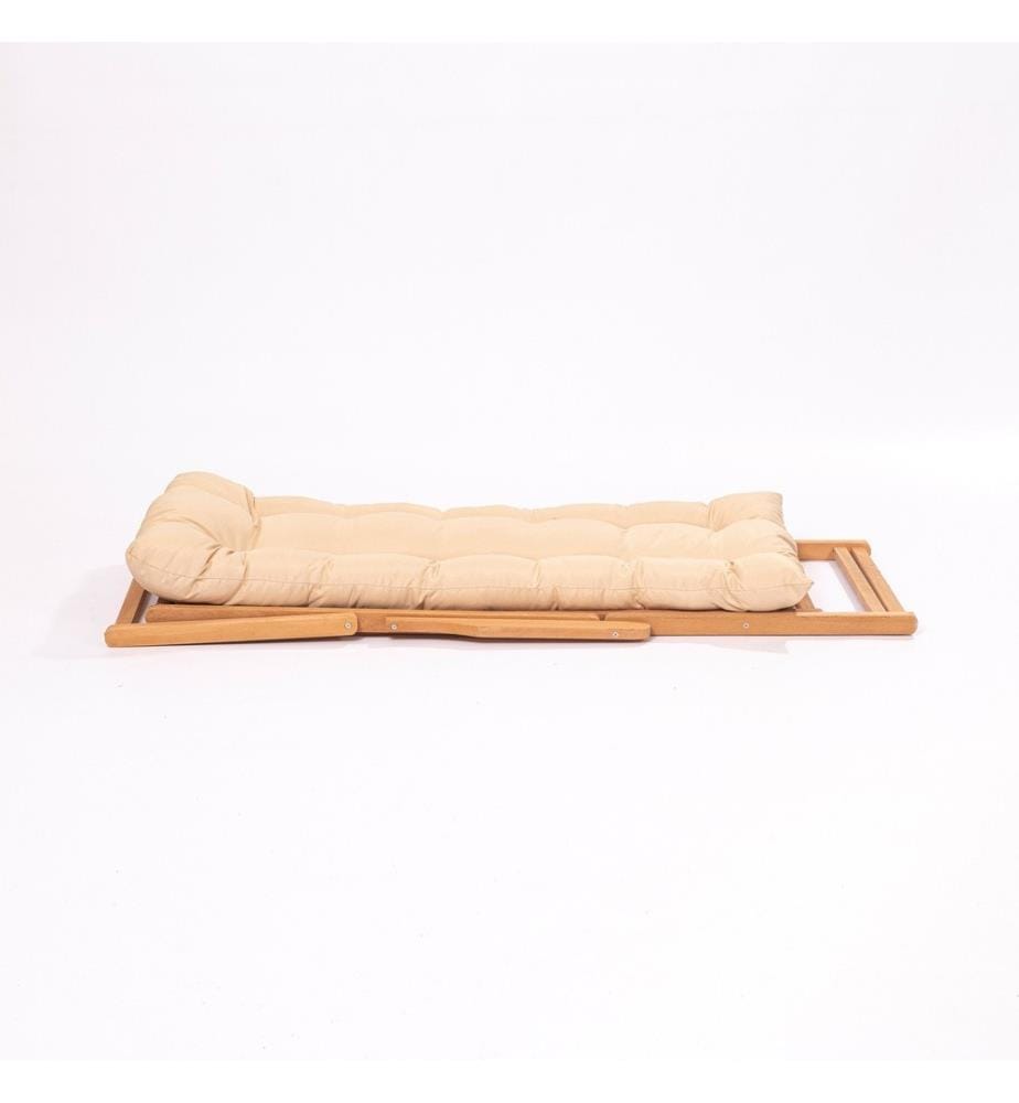 Sedia da giardino, Marrone Crema, Legno di faggio, Senza verniciatura